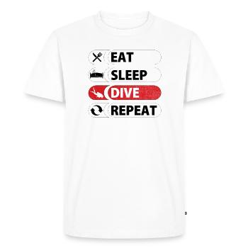 Eat Sleep Dive Repeat - Men's Premium Organic T-Shirt - white - Front - Nico (187cm)