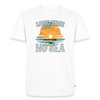 Longtemps sans mer - lange Zeit kein Meer - T-shirt Premium bio Homme - blanc - Devant - Nico (187cm)