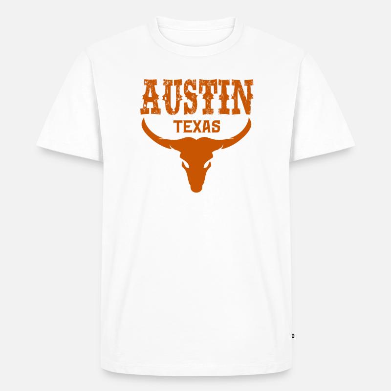 Austin, Texas - Männer Premium Bio T-Shirt - Weiß