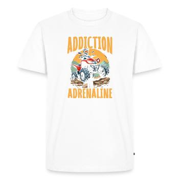 ADDICTION À L’ADRÉNALINE - Aventure en quad - T-shirt Premium bio Homme - blanc - Devant - Nico (187cm)