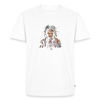 Toujours là, toujours forte, fierté indigène - T-shirt Premium bio Homme - blanc - Devant - Nico (187cm)