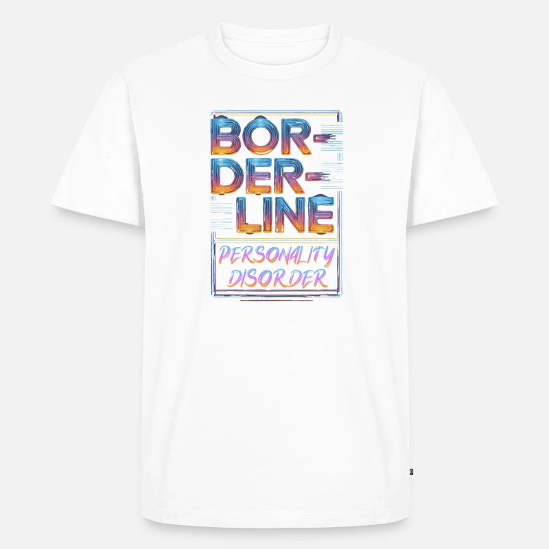 Borderline - Männer Premium Bio T-Shirt - Weiß