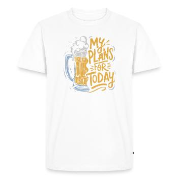 Bière - mes projets pour aujourd’hui - T-shirt Premium bio Homme - blanc - Devant - Nico (187cm)