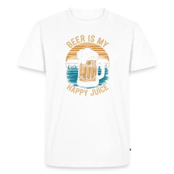 Beer is my happy Juice - Men's Premium Organic T-Shirt - white - Front - Nico (187cm)