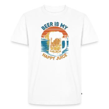 Beer is my happy Juice - Men's Premium Organic T-Shirt - white - Front - Nico (187cm)