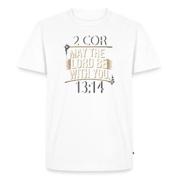 Que le Seigneur soit avec vous - T-shirt Premium bio Homme - blanc - Devant - Nico (187cm)