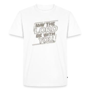Que le Seigneur soit avec vous - T-shirt Premium bio Homme - blanc - Devant - Nico (187cm)