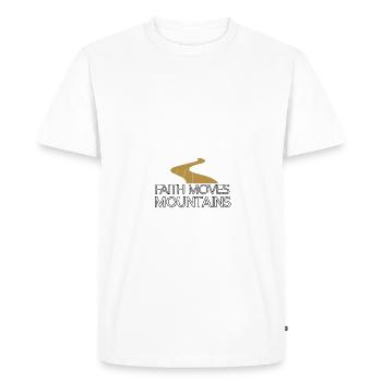 La foi déplace les montagnes - Glaube versetzt Berge - T-shirt Premium bio Homme - blanc - Devant - Nico (187cm)