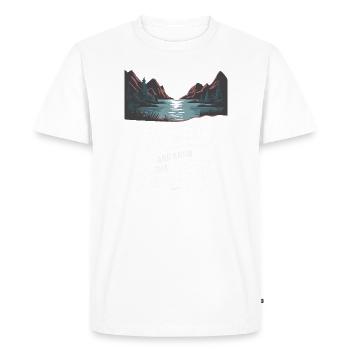 Sois tranquille et sache que je suis dieu - T-shirt Premium bio Homme - blanc - Devant - Nico (187cm)