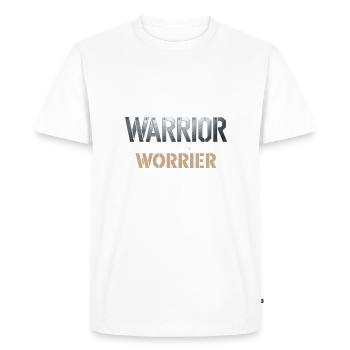 Soyez un guerrier, pas un dicton inspirant inquiet - T-shirt Premium bio Homme - blanc - Devant - Nico (187cm)