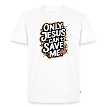 Only Jesus can save me Christian design - Men's Premium Organic T-Shirt - white - Front - Nico (187cm)
