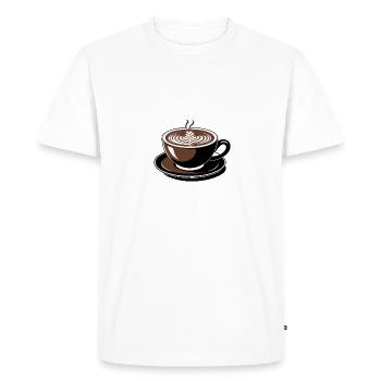 Décaféiné? Non merci! La vie commence après le café - T-shirt Premium bio Homme - blanc - Devant - Nico (187cm)