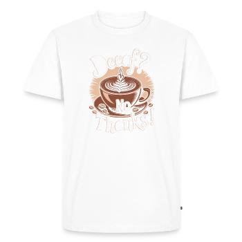Décaféiné? Non merci! La vie commence après le café - T-shirt Premium bio Homme - blanc - Devant - Nico (187cm)