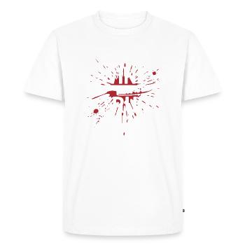 Dogs, Wine & True Crime – Funny Design - Men's Premium Organic T-Shirt - white - Front - Nico (187cm)
