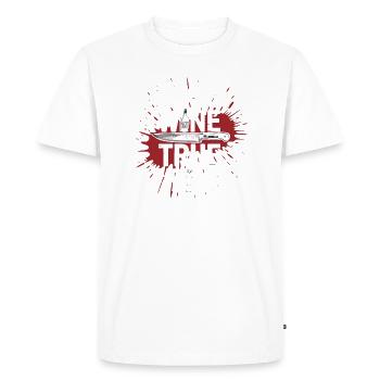 Dogs, Wine & True Crime – Funny Design - Men's Premium Organic T-Shirt - white - Front - Nico (187cm)