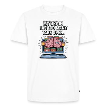 Trop d’onglets - ADD Brain Cartoon Design - T-shirt Premium bio Homme - blanc - Devant - Nico (187cm)