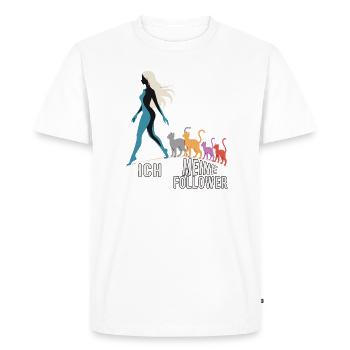 Moi et mes abonnés – Cat Humor Design - T-shirt Premium bio Homme - blanc - Devant - Nico (187cm)