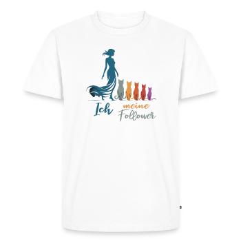 Moi et mes abonnés – Cat Humor Design - T-shirt Premium bio Homme - blanc - Devant - Nico (187cm)