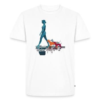 Me & My Followers – Dog Humor Design - Men's Premium Organic T-Shirt - white - Front - Nico (187cm)