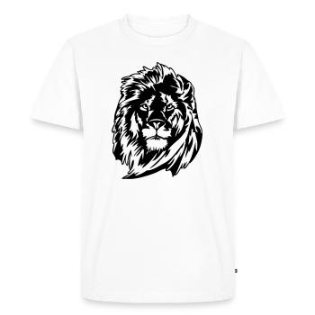 Lion Lion Head Wilsigns Afrique Roi - T-shirt Premium bio Homme - blanc - Devant - Nico (187cm)