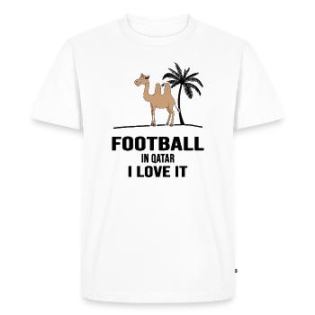 Football Qatar Football Expert Football Heat - T-shirt Premium bio Homme - blanc - Devant - Nico (187cm)