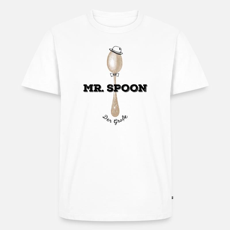 MR. SPOON – Der Große | Löffelchen | Partnerlook - Männer Premium Bio T-Shirt - Weiß