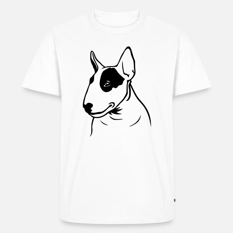 Bullterrier Profil (G) - Männer Premium Bio T-Shirt - Weiß