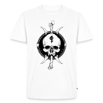 Crâne tatouage classique - T-shirt Premium bio Homme - blanc - Devant - Nico (187cm)