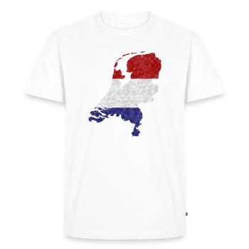 Pays-Bas Drapeau Contour Polygone Holland Drapeau - T-shirt Premium bio Homme - blanc - Devant - Nico (187cm)