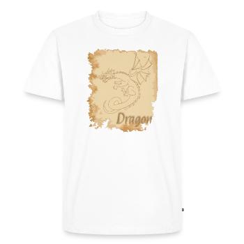 Dragon ancien - T-shirt Premium bio Homme - blanc - Devant - Nico (187cm)