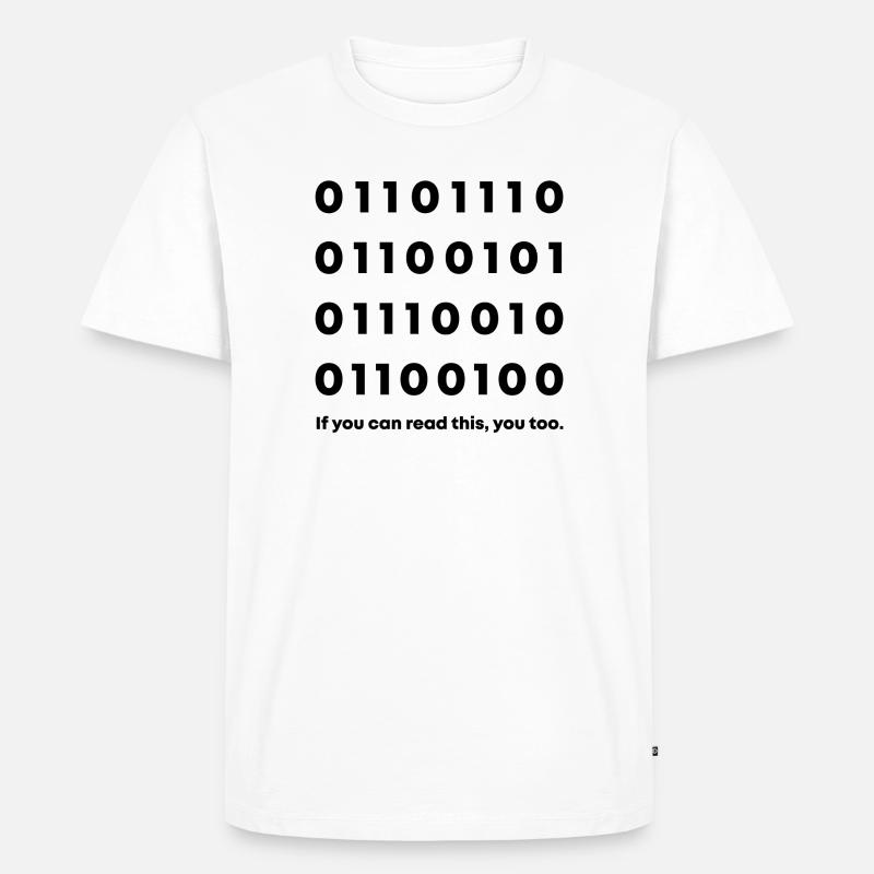 Nerd de code binaire - T-shirt Premium bio Homme - blanc