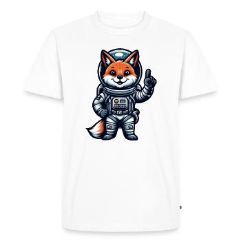 Astronaute Fox Espace Cosmonaute Univers - T-shirt Premium bio Homme - blanc - Devant - Nico (187cm)