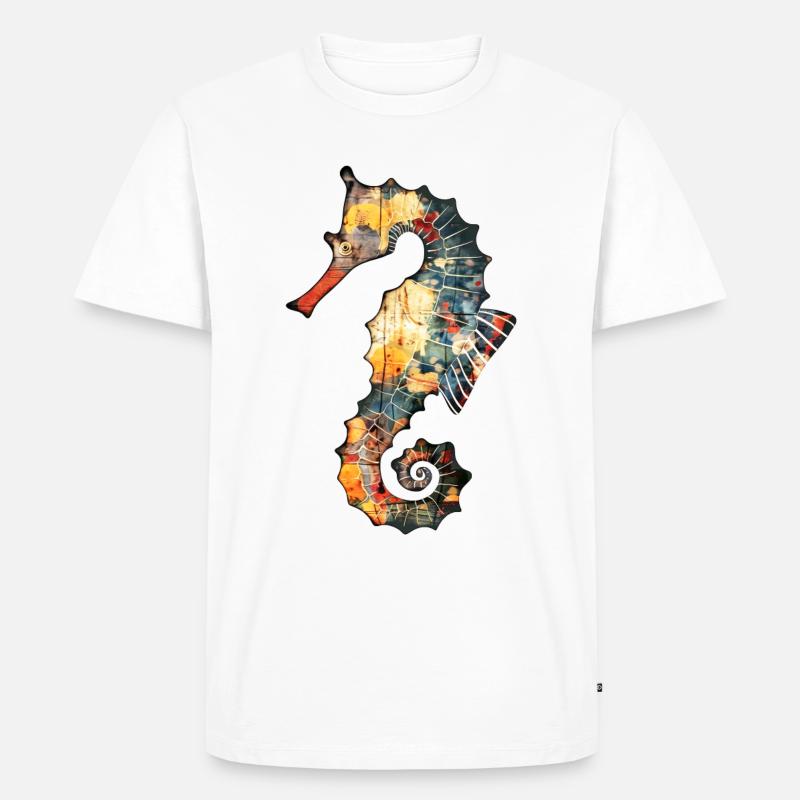 Seepferdchen - Männer Premium Bio T-Shirt - Weiß