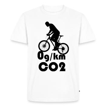 Climate change CO2 Neutral Cycling - Men's Premium Organic T-Shirt - white - Front - Nico (187cm)