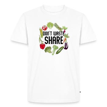 Foodsharing No food wasting vegan gift - Men's Premium Organic T-Shirt - white - Front - Nico (187cm)