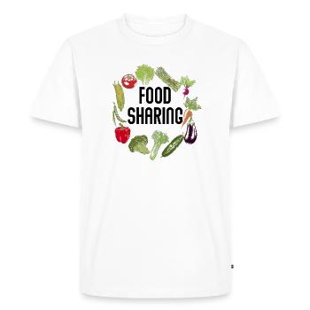 Cadeau de concombre brocoli poivron tomate poivre - T-shirt Premium bio Homme - blanc - Devant - Nico (187cm)