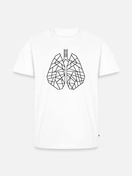 Lungor - Geometriska Lungor - Ekologisk premium-T-shirt herr - vit