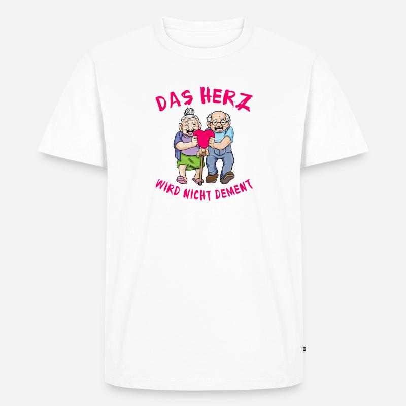 Das Herz Wird Nicht Dement - Männer Premium Bio T-Shirt - Weiß