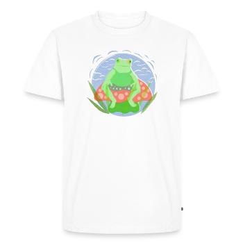 Happy Frog - Men's Premium Organic T-Shirt - white - Front - Nico (187cm)