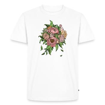Les fleurs sont le sourire de la terre. Ralph Waldo Emer - T-shirt Premium bio Homme - blanc - Devant - Nico (187cm)