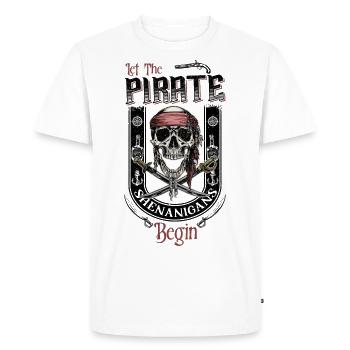 Let The Pirate Shenanigans Begin Tattoo Style - Men's Premium Organic T-Shirt - white - Front - Nico (187cm)