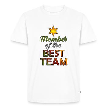 Member of the best team - Men's Premium Organic T-Shirt - white - Front - Nico (187cm)
