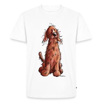Cute Irish Red Setter - Dog - Dogs - Men's Premium Organic T-Shirt - white - Front - Nico (187cm)