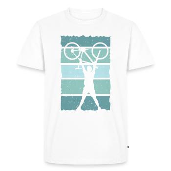KEEP UP MTB Mountain Bike Vintage - Men's Premium Organic T-Shirt - white - Front - Nico (187cm)