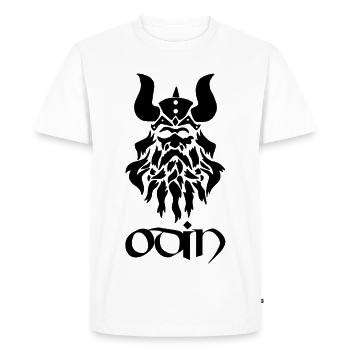 Dieu nordique Odin (noir) - T-shirt Premium bio Homme - blanc - Devant - Nico (187cm)
