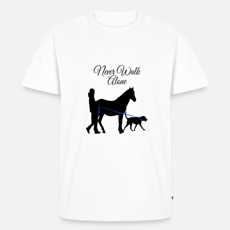 Never Walk Alone Hund Pferd - Männer Premium Bio T-Shirt - Weiß