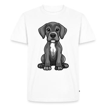 Dogue Allemand Chien Bande Dessinée Mignon - T-shirt Premium bio Homme - blanc - Devant - Nico (187cm)