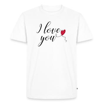Je t'aime - T-shirt Premium bio Homme - blanc - Devant - Nico (187cm)