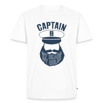 RÈGLES DU BATEAU CAPITAINE BARBE - T-shirt Premium bio Homme - blanc - Devant - Nico (187cm)