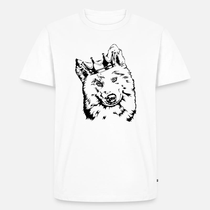 SAMOJEDE Krone Hunde Hund Wilsigns - Männer Premium Bio T-Shirt - Weiß